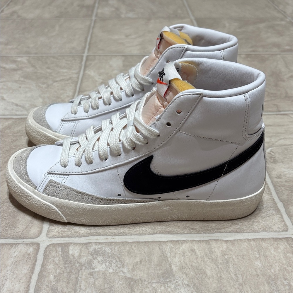 Nike White and Black High-Top Sneakers